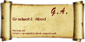 Gradwohl Abod névjegykártya